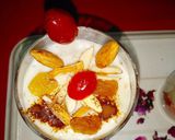 A picture of step 1 of Milkshake with coffee and layer with mango jam.
