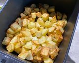 A picture of step 3 of Spicy Lebanese Potatoes in an air fryer- Batata harra.