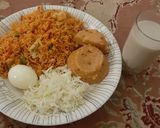 A picture of step 1 of Fried rice with moimoi.