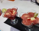 A picture of step 4 of Watermelon mocktail with kulfi ice cream.
