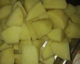 A picture of step 1 of Aloo mehti.