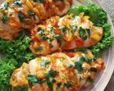 A picture of step 6 of Stuffed Chicken Breast with Peppers and Cheese.