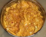 A picture of step 1 of Chicken semi dum biryani.
