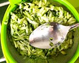 A picture of step 3 of Greek Zucchini Fritters "Kolokythokeftedes" 🇬🇷 💛❤️💛❤️💛❤️💛❤️💛.