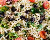 A picture of step 5 of Mexican rice in oven.
