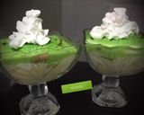 A picture of step 9 of Pistachios Rasmalai vanilla mousse fruity trifle.