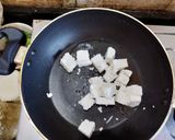 A picture of step 1 of Coconut Paneer.