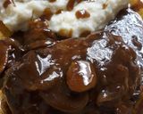 A picture of step 7 of Hamburger Steaks with Mushroom-Onion Gravy.