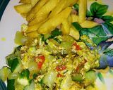 A picture of step 7 of Fried Irish with vegetable egg sauce.