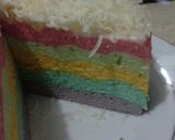 Foto langkah ke 3 dari resep Cake kukus rainbow keju simple.