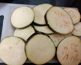 A picture of step 1 of Begun Bhaja / Paleta / Eggplant fry.