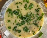 A picture of step 3 of Rajasthani Besan kadhi.