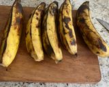 A picture of step 1 of Pastelon aka plantain lasagna.