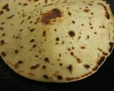 A picture of step 4 of Hummus with whole wheat pita bread and tomato chutney.