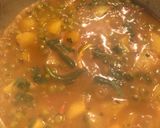 A picture of step 4 of Aloo Matar Masala (Potato Peas curry).