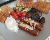 A picture of step 7 of My Garlic Mushroom & stuffed Sausage Brunch.😀.