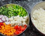 A picture of step 1 of Tricolour Rice.