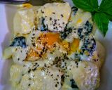 Foto del paso 13 de la receta: Huevo en nido de papas a la crema de albahaca!