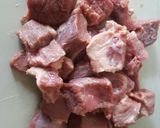 A picture of step 1 of Beef Biryani.