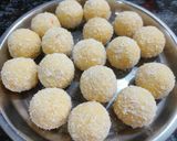 A picture of step 8 of Rakhi Special - Coconut Ladoo with Gulkand-Dryfruits Stuffing.