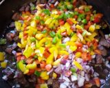 A picture of step 3 of Beef fry with fried rice.