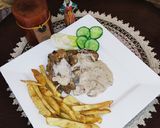 A picture of step 6 of Grilled Chicken With White Mushroom Sauce🍄.