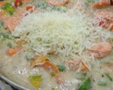 A picture of step 4 of Farfalle creamy pasta.
