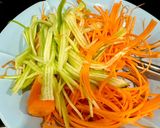 A picture of step 2 of Cassava Noodle Salad with Shrimp and Pork.