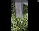 A picture of step 1 of Sarson ka Saag with Makki di Roti.