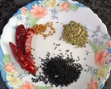 A picture of step 1 of Achari chicken.