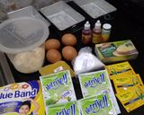 Foto langkah ke 1 dari resep Rainbow cake DEBM/ KETO.