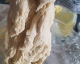 A picture of step 2 of White chapati (oiled thrice and rolled out twice).