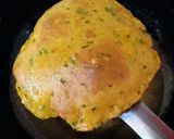 A picture of step 6 of Kothimbir aloo masala poori.