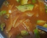 A picture of step 4 of Aztec Soup (Tortilla Soup).