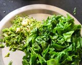 A picture of step 1 of Lasooni Aloo Palak.