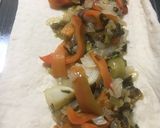 Foto del paso 5 de la receta: Empanada arrollada de pastrón y quesos 🥓🫑🧀🧅