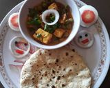 A picture of step 2 of Matar Paneer and Tandoori Roti.
