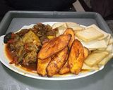 A picture of step 2 of Gandan kan rago & fried yam&plantain.
