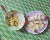 Hình bước làm 4 của món Cháo yến mạch khoai lang,hoa quả cho buổi sáng cho Gymer