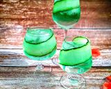 A picture of step 4 of Cucumber and Mint Juice 💚💚.