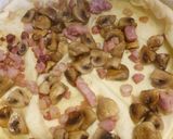 A picture of step 2 of Torta salata - pancetta, mushroom and pecorino pie.