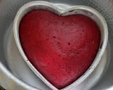A picture of step 5 of Heart shape red velvet cake.
