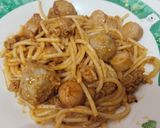 Gambar langkah 14 resipi Spaghetti Goreng.