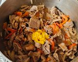 A picture of step 3 of Beef with Mushrooms and Bell Pepper.