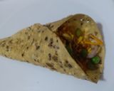 A picture of step 6 of Papad cone chaat.