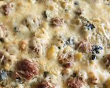 Une image de l'étape 8 de Tarte salée Courgettes, Saucisses et Pomme de terre, recette italienne.