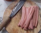 Hình bước làm 1 của món Cơm cuộn kim chi