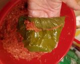 Pas rețetă Sarmale cu carne tocată de pui și vită în foi de viță și foi de varză murată, la cuptor 7 fotografie