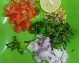 A picture of step 3 of Black Chickpea kala chana chat.