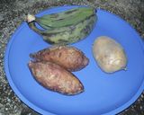 A picture of step 1 of Sweet Potato and Banana tikki.
